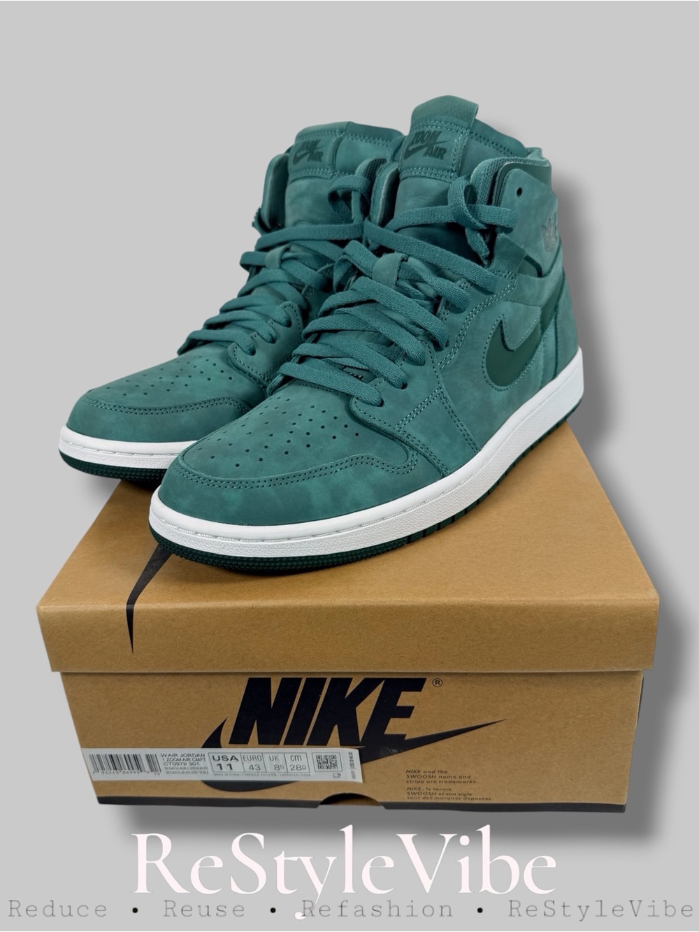 NIKE Women’s Size 11 Shoes Air Jordan 1 CMFT High Basketball Emerald Green Zoom